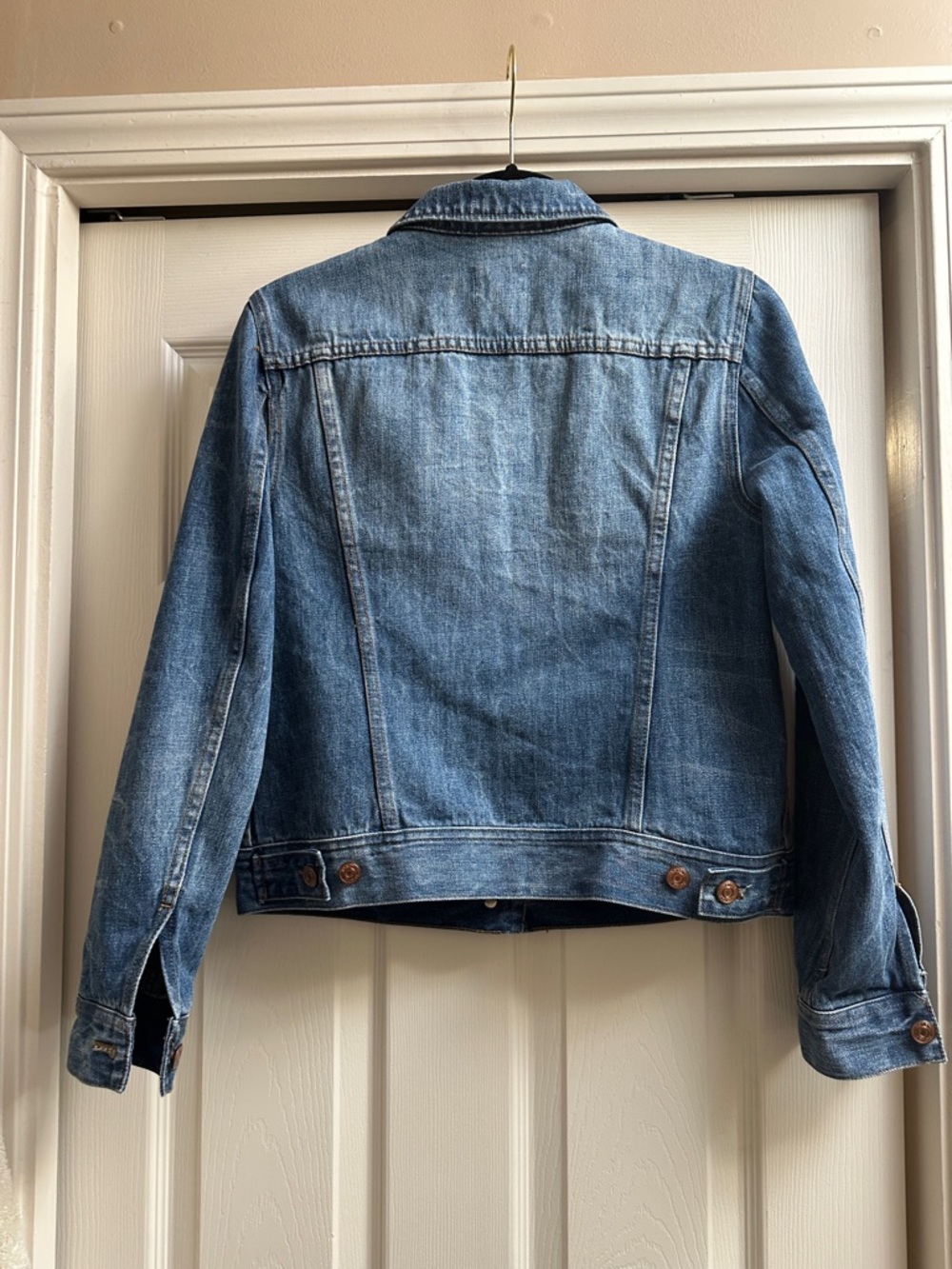 J. Crew Medium Blue Denim Jean Jacket.  Classic fit. - Picture 4 of 10